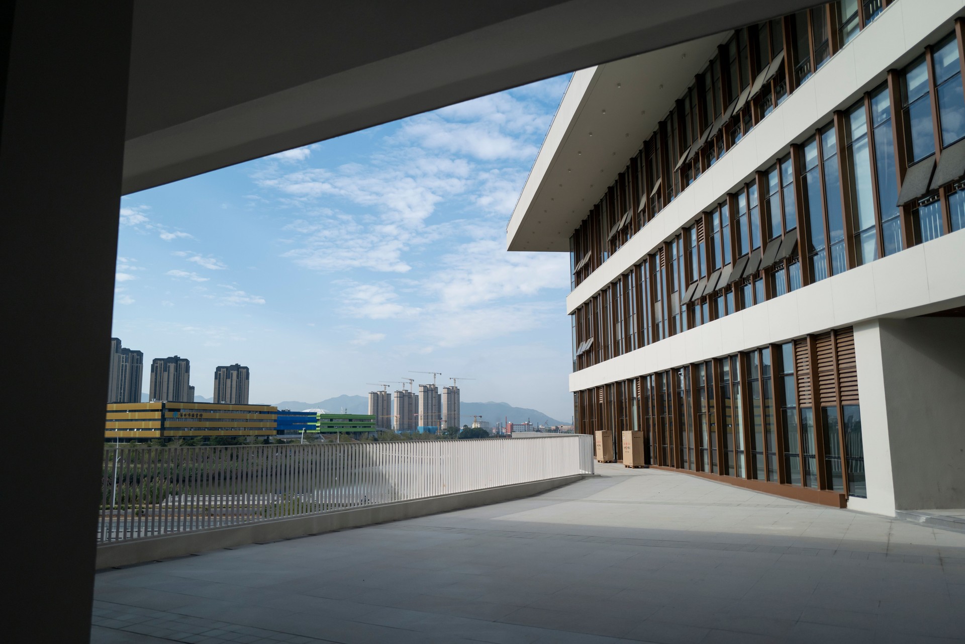 Corridor at the door of a modern building classroom